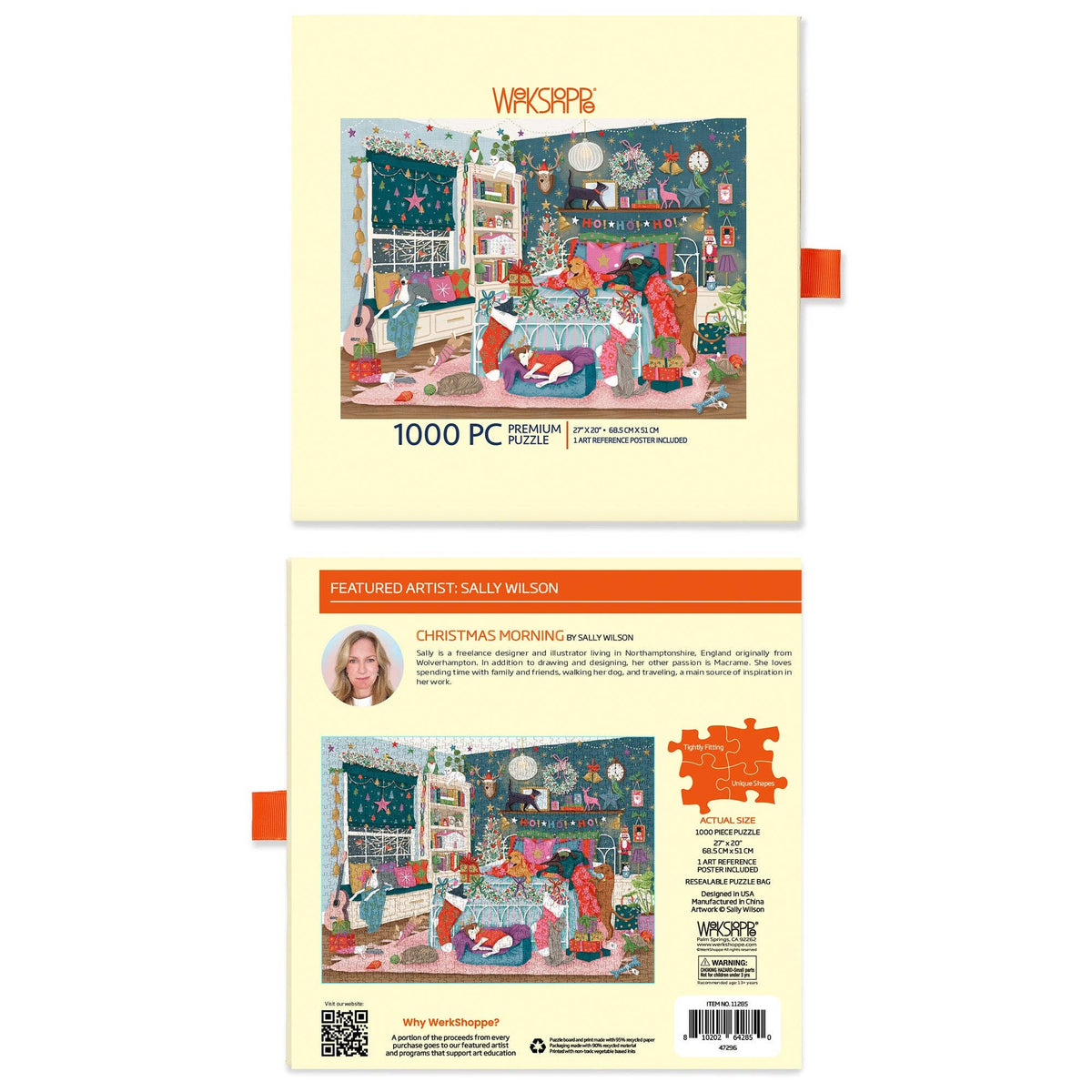 WerkShoppe Christmas Puzzle with Gold Foil - Christmas Morning - 1,000 Pieces