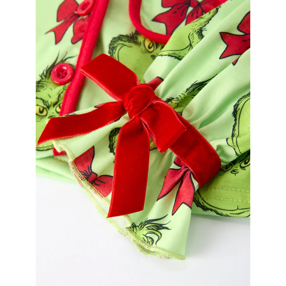 Rylee Faith Designs - Girls' Christmas Pajama Set - Grinch