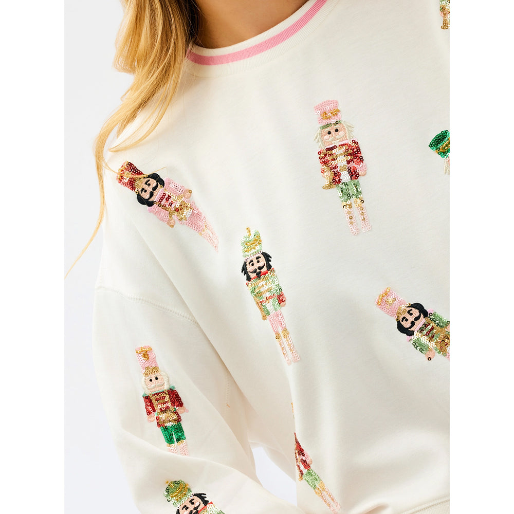 Mary Square Apparel - Women's Christmas Sweatshirt 'Small Nutcrackers'