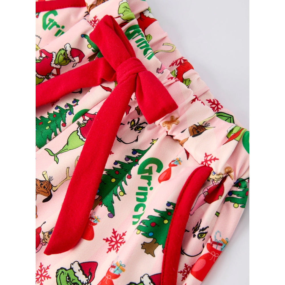 Rylee Faith Designs - Girls' Christmas Pajama Set - Christmas Tree Grinch