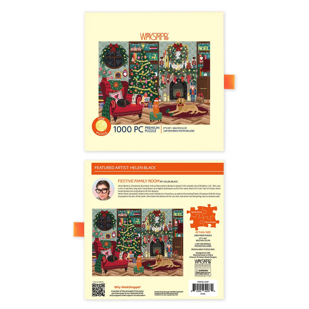 WerkShoppe Christmas Puzzle - Festive Family Room - 1,000 Pieces