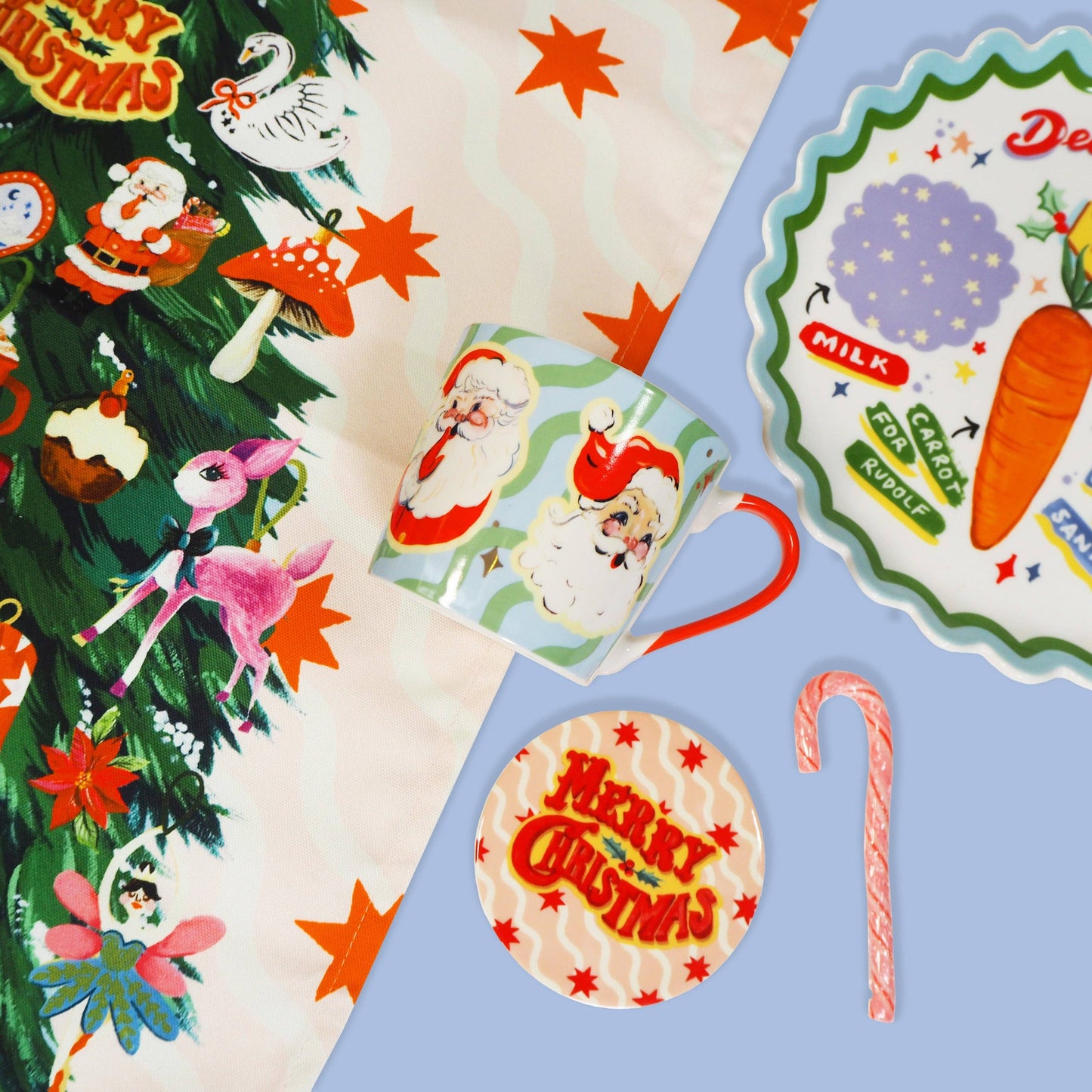 Eleanor Bowmer Christmas Mug - Retro Santa Mug