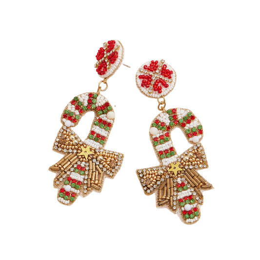 Viv! Christmas Statement Earrings - Candy Canes