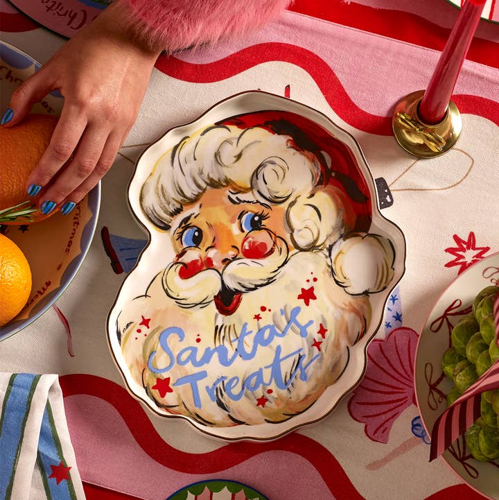 Eleanor Bowmer Kerstservies – Big Nick Santa’s Treats bord – 27 cm