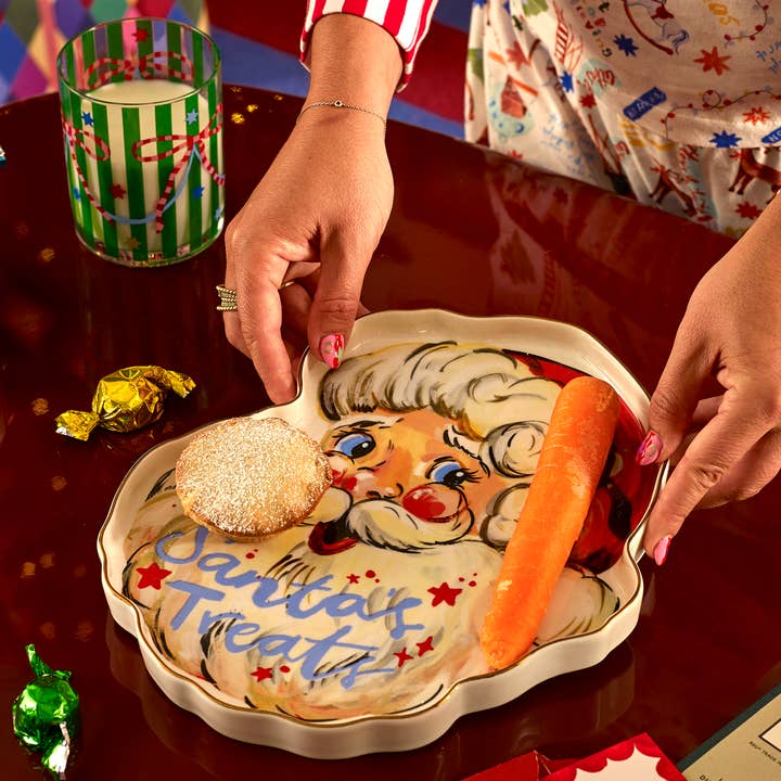 Eleanor Bowmer Kerstservies – Big Nick Santa’s Treats bord – 27 cm