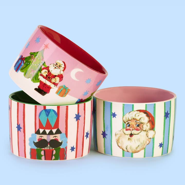 Eleanor Bowmer Kerstservies – Merry Icons schaaltjes – set van 3