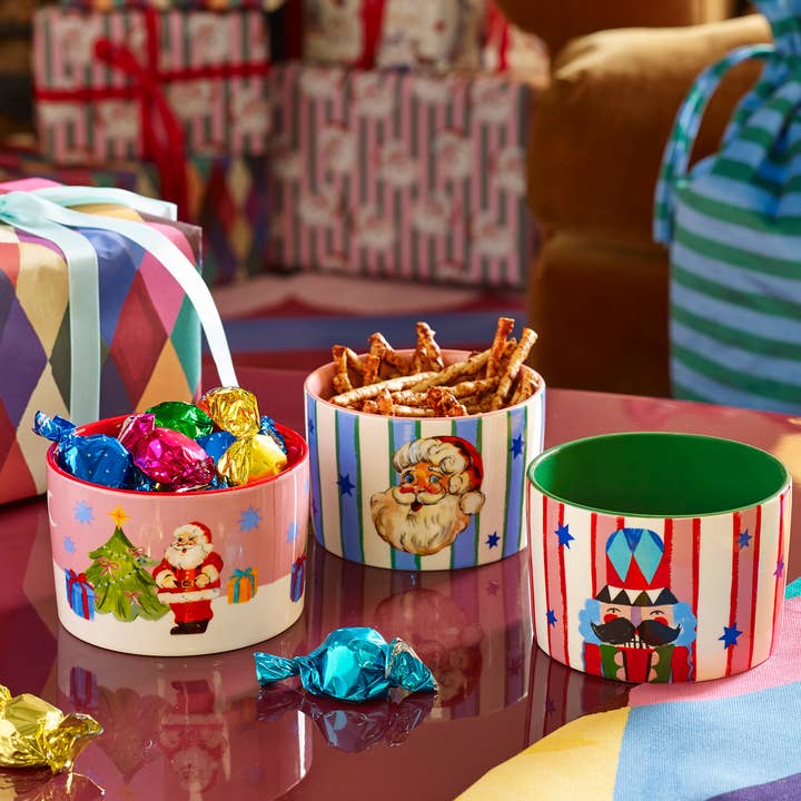 Eleanor Bowmer Kerstservies – Merry Icons schaaltjes – set van 3