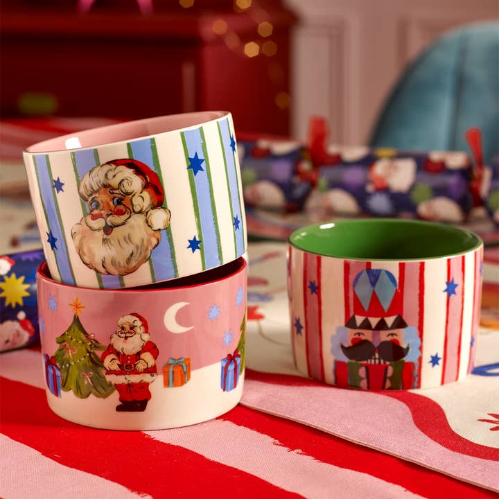 Eleanor Bowmer Kerstservies – Merry Icons schaaltjes – set van 3