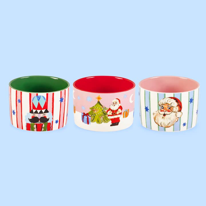 Eleanor Bowmer Kerstservies – Merry Icons schaaltjes – set van 3