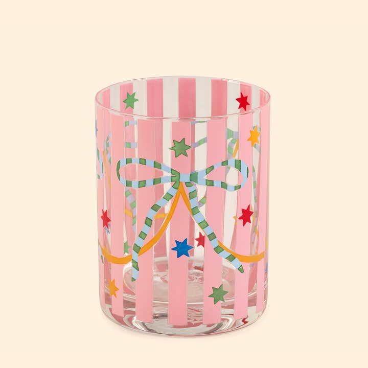 Eleanor Bowmer Kerstservies – Pink & Green Bow glazen – set van 4