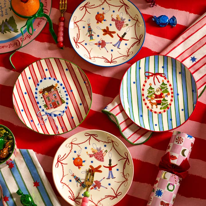 Eleanor Bowmer Kerstservies – Dear Santa gebaksbordjes – set van 4