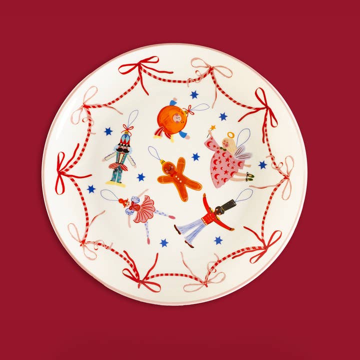 Eleanor Bowmer Kerstservies – Dear Santa gebaksbordjes – set van 4