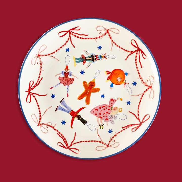 Eleanor Bowmer Kerstservies – Dear Santa gebaksbordjes – set van 4