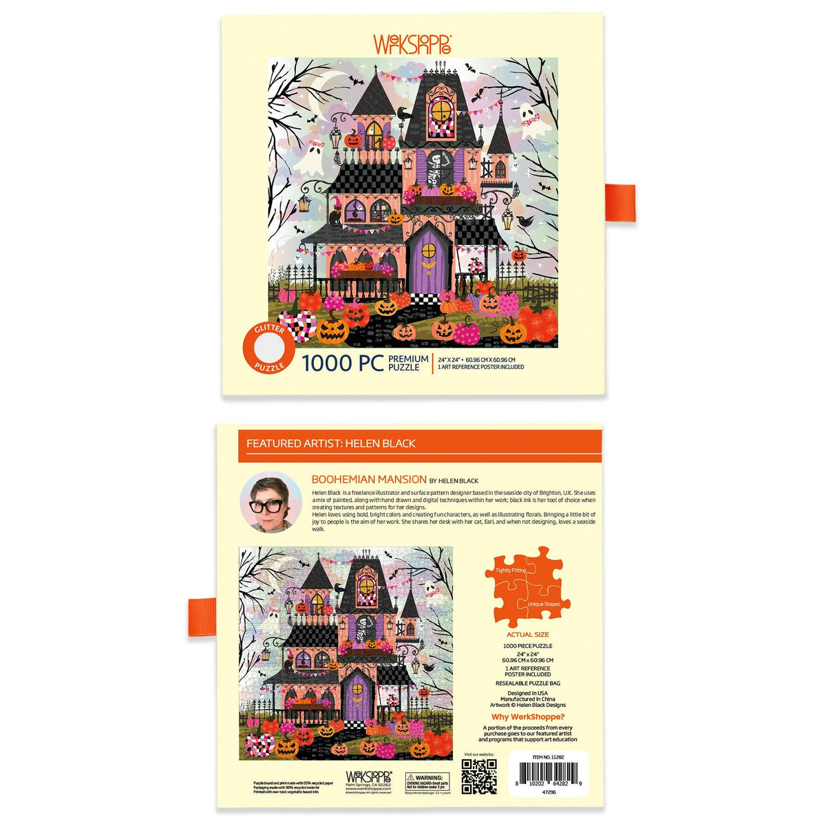 WerkShoppe Halloween Puzzle with Glitter - Boohemian Mansion - 1,000 Pieces