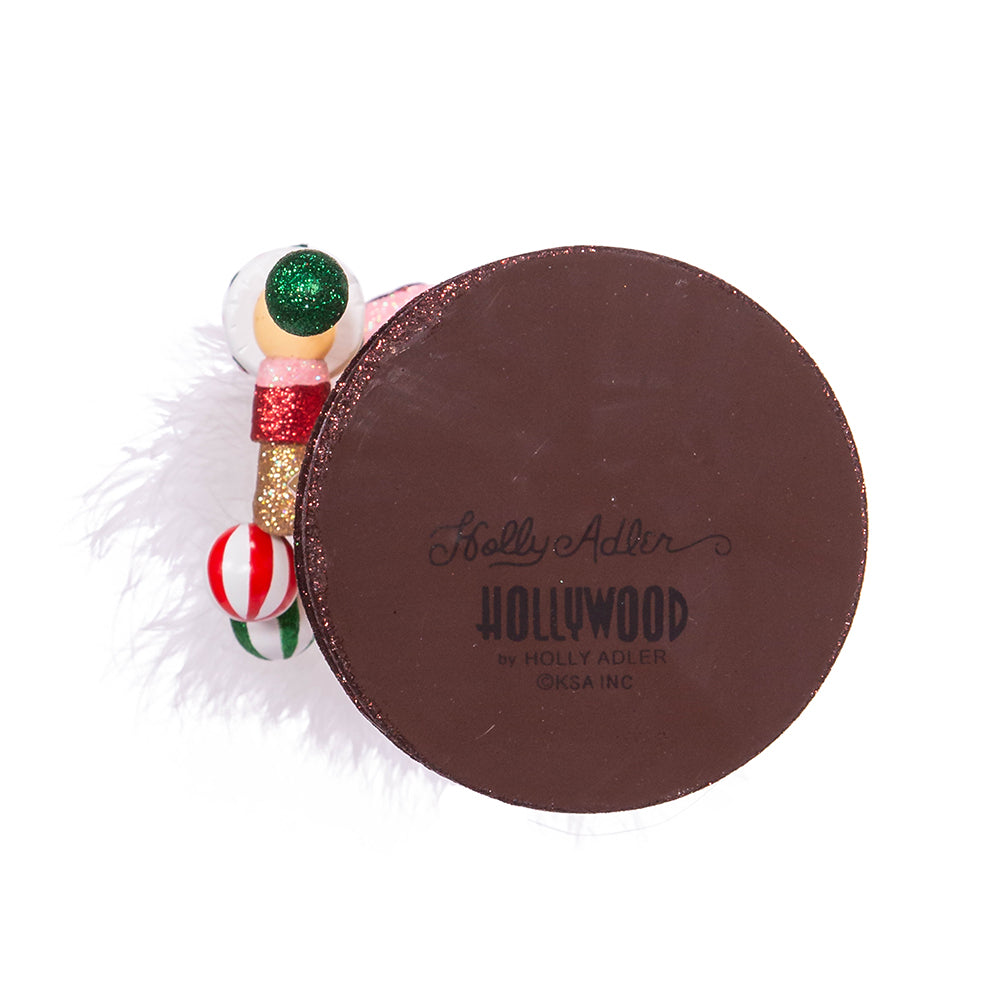 Kurt S. Adler - Hollywood Collection™ Kerst Notenkraker Gingerbread Koning - roze rood bruin - 42cm