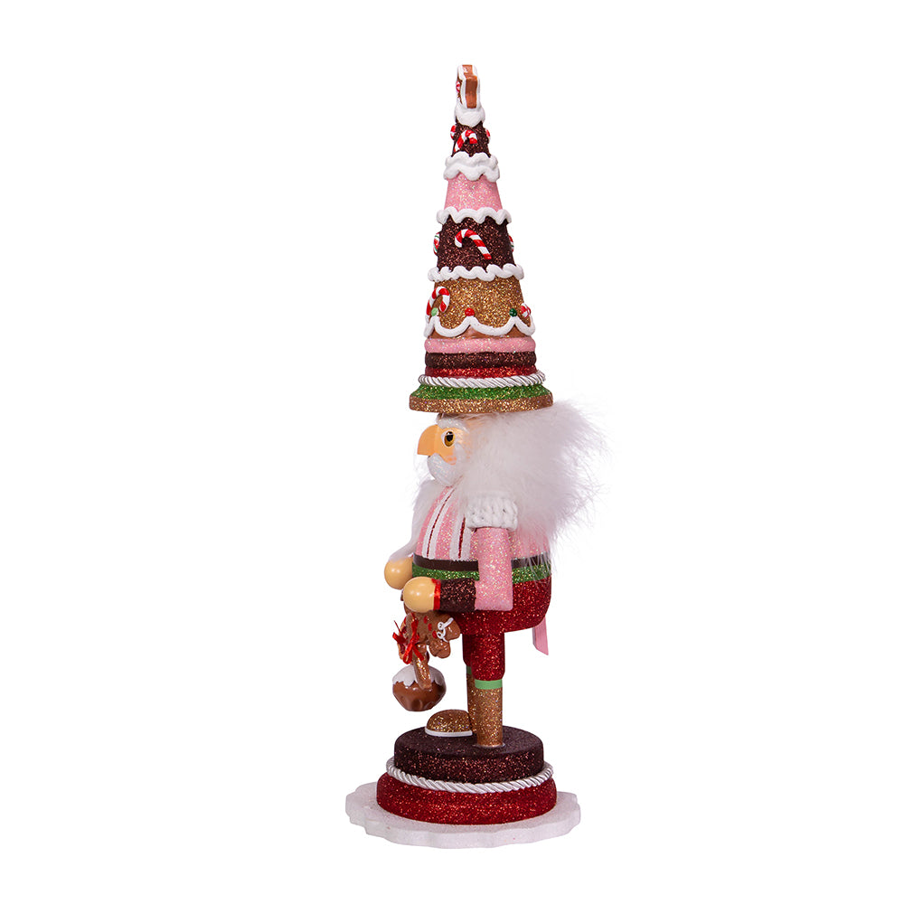 Kurt S. Adler - Hollywood Collection™ Kerst Notenkraker Gingerbread Boom Hoed - roze rood bruin - 45cm