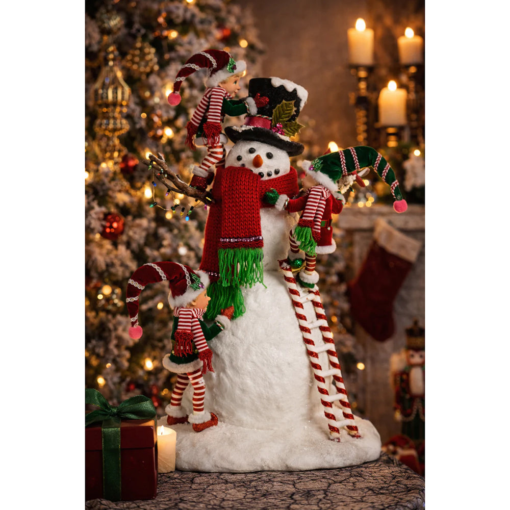Katherine's Collection Christmas - Merry and Magnificent Christmas - Merry Snowman With Elves - 46cm