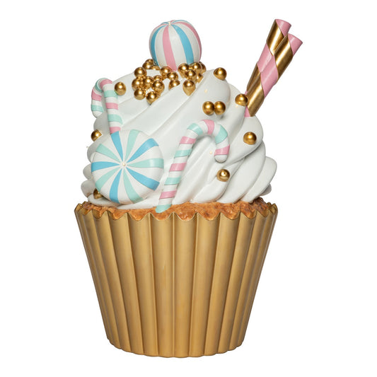 Viv! Christmas Kerstbeeld - XXL Cupcake Zuurstok incl. LED - Kerst Display - 100cm