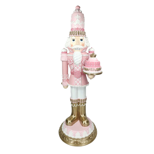 Viv! Christmas Weihnachtsfigur - Weihnachtsnussknacker voller rosa Süßigkeiten - Roségold - 71cm