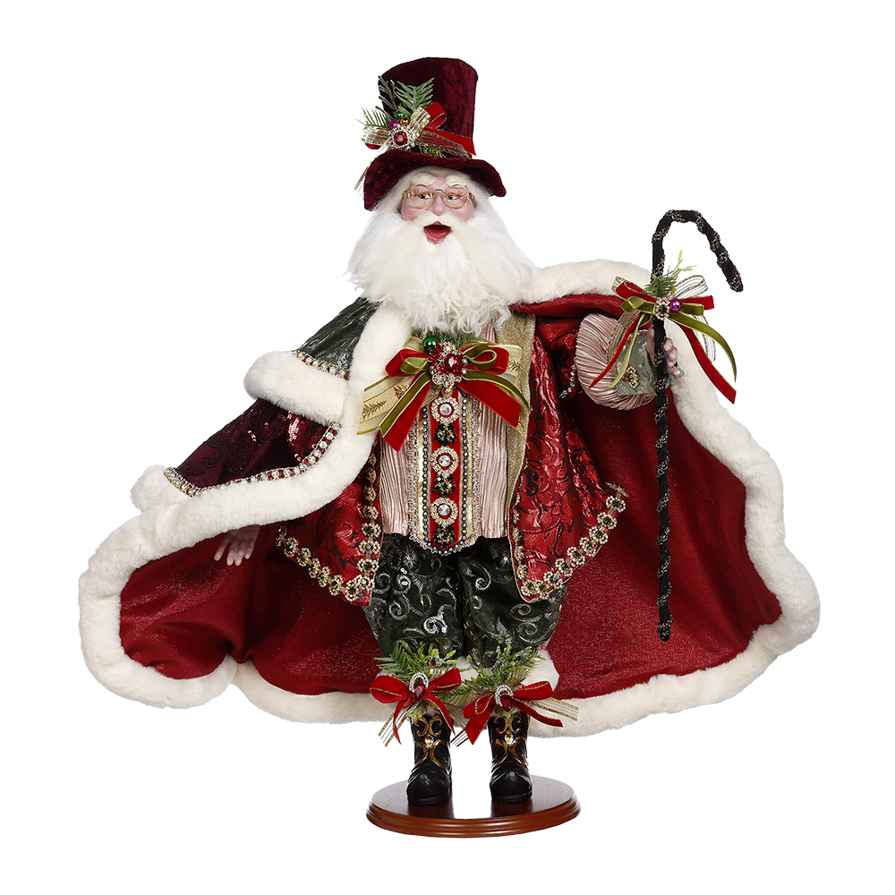 Mark Roberts Tabletop - Santa Doll "Christmas in the City" - white red green - 68cm - Collector's Item