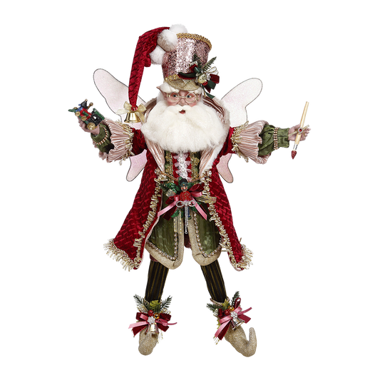 Mark Roberts Tabletop Figure - Christmas Fairy 'Finishing Touch' - incl. stand - green pink red - 51cm - Collector's Item