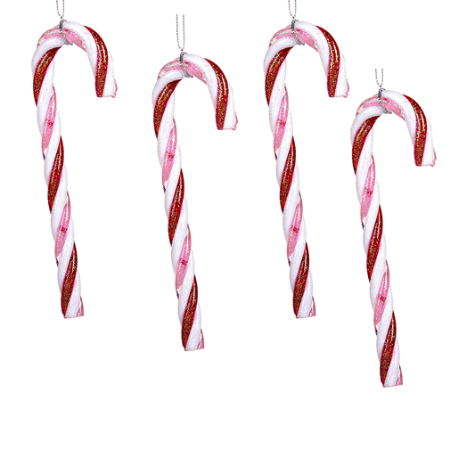 Viv! Christmas Ornament - Candy Cane - 4 pieces - red - 15cm