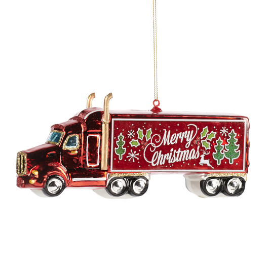 Viv! Christmas Ornament - Truck - glass - red - 17cm