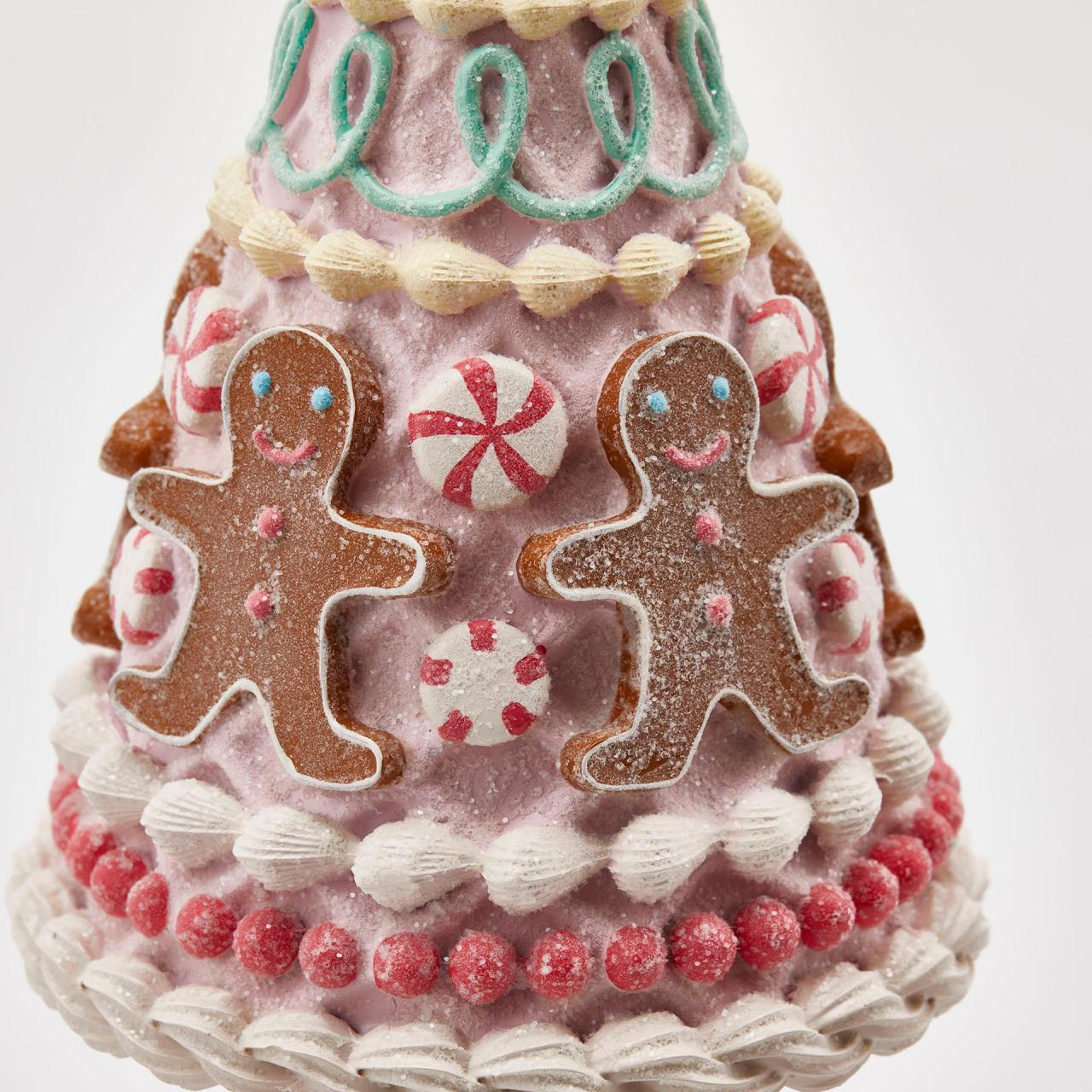 Viv! Christmas Kerstbeeld - Gingerbread Taart - pastel - roze - 34cm