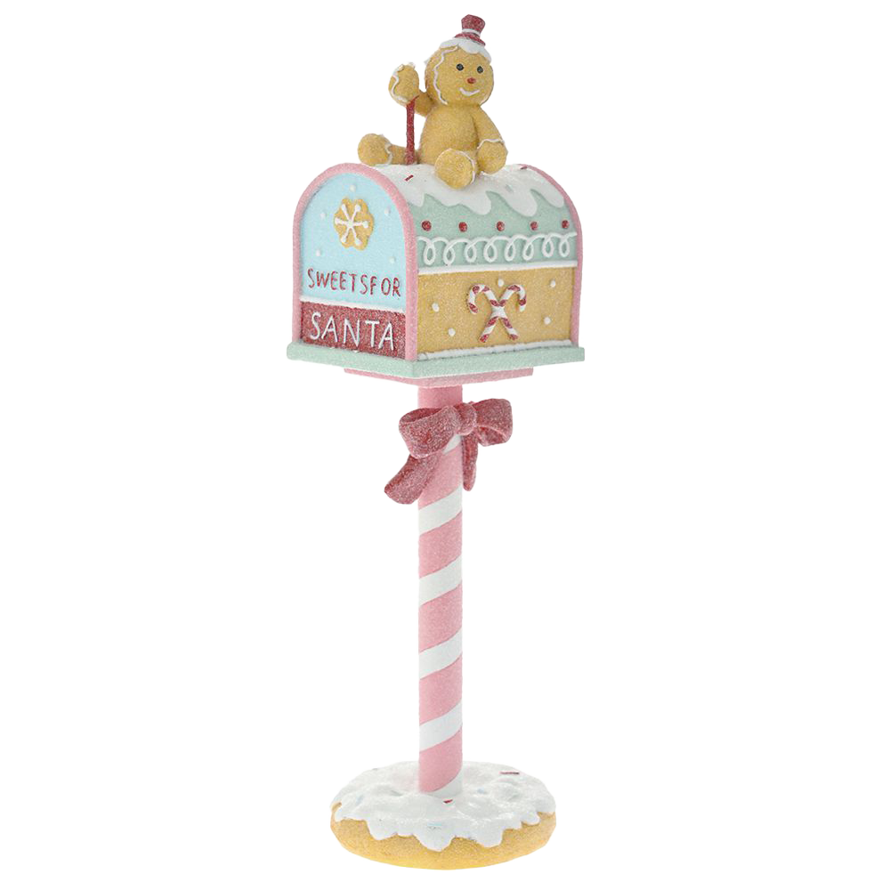 Viv! Christmas Tabletop Figure - Gingerbread Mailbox - pastel - 36cm