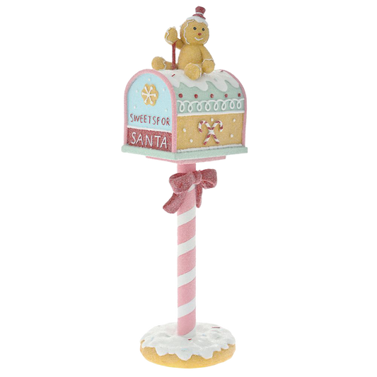 Viv! Christmas Tabletop Figure - Gingerbread Mailbox - pastel - 36cm