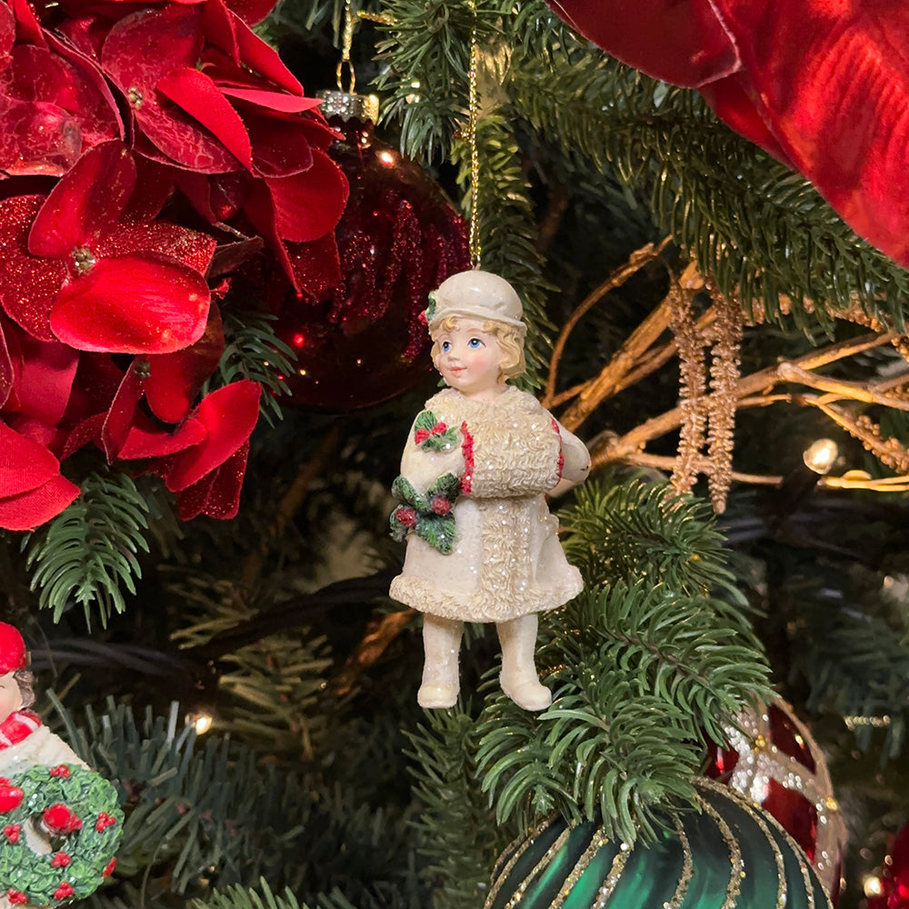 Viv! Christmas Kerstornament - Kerst Meisjes - set van 3 - rood wit groen - 11cm
