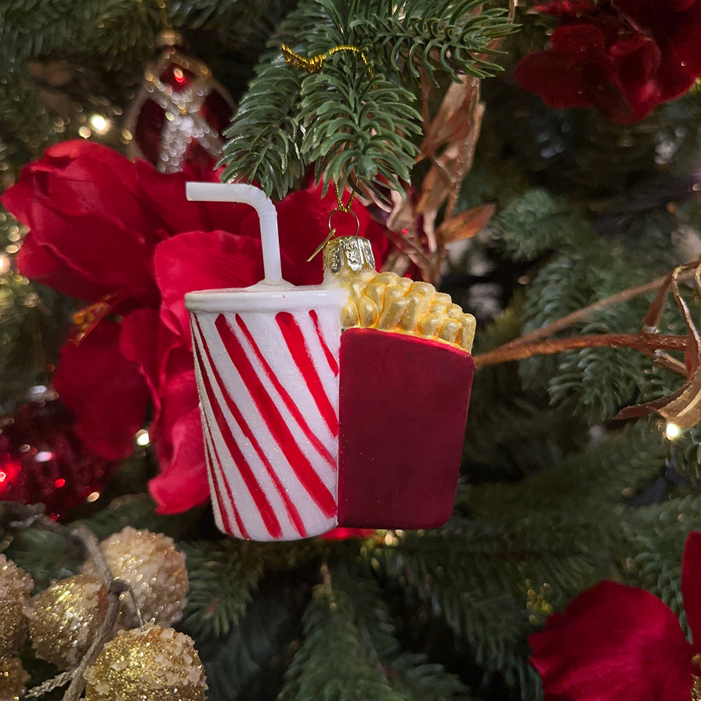 Kurt S. Adler Christmas Ornament - Fast Food - Glass - Red White Yellow - 9cm