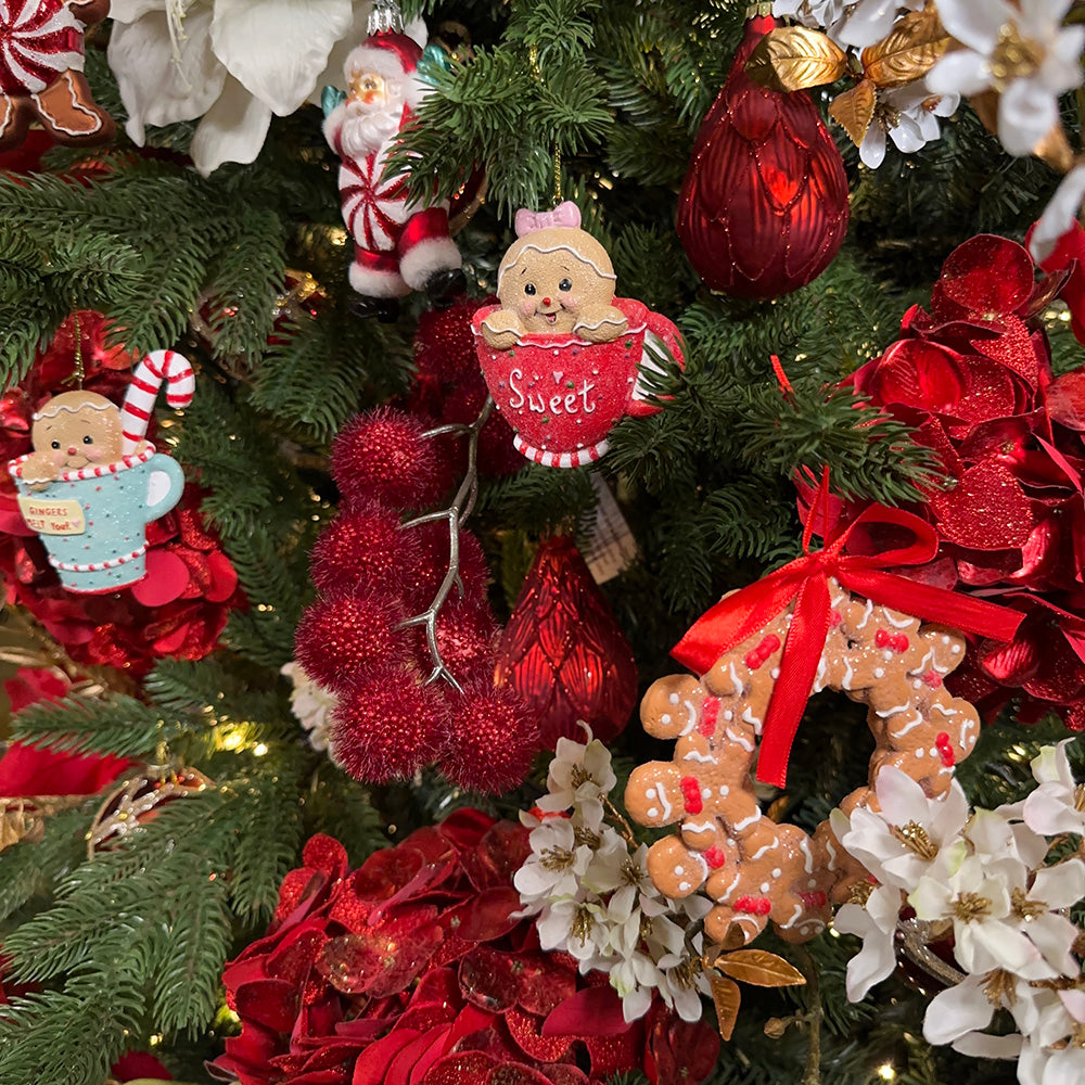 Kurt S. Adler Christmas Ornament - Gingerbread Male Wreath - brown red - 12cm