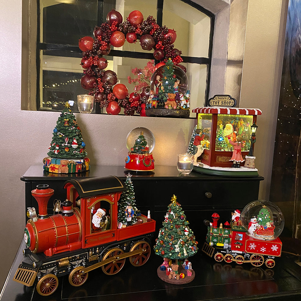 Viv! Christmas Kerst Muziekdoos - Kerstboom met Cadeautjes - groen - 29cm