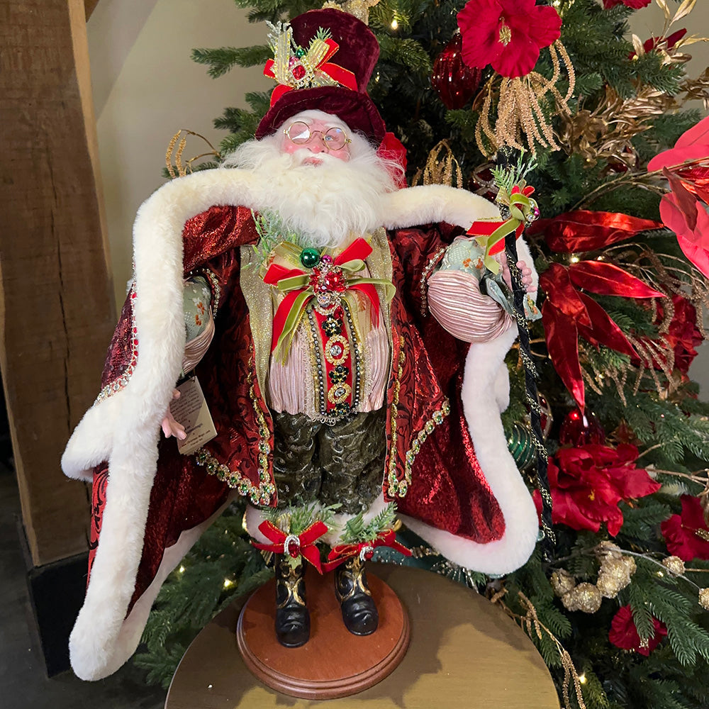 Mark Roberts Kerstbeeld - Kerstman Pop "Christmas in the City" - wit rood groen - 68cm - Collector's Item