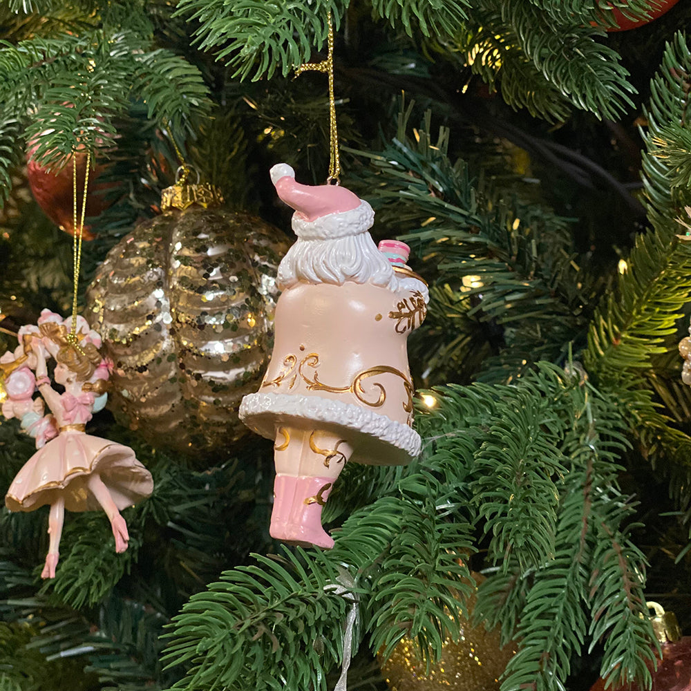 Viv! Christmas Kerstornament - kerstman Macaron - roze goud - 10cm