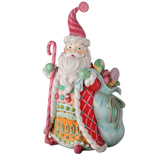 Viv! Christmas Weihnachtsfigur- Peppermint Candy Santa - pastell - 53cm