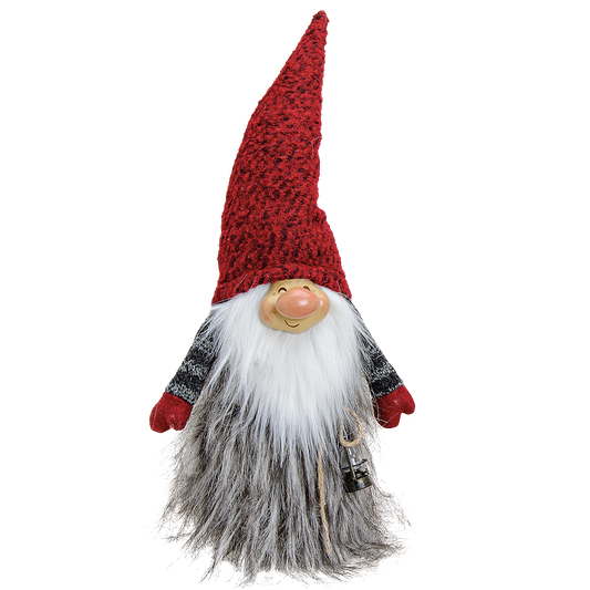 Viv! Christmas Weihnachtsfigur - Gnom mit roter spitzer Mütze - rot weiß grau - 50cm