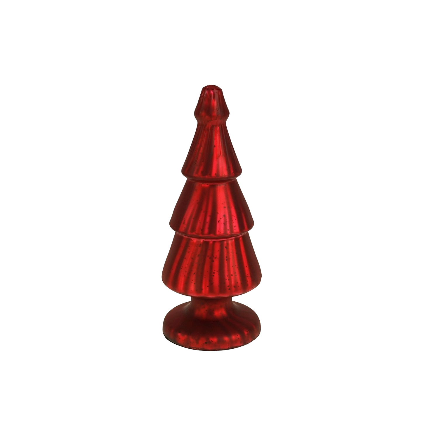 Viv! Christmas Tabletop Figure - Glass Christmas tree - glass - matt red - 25cm