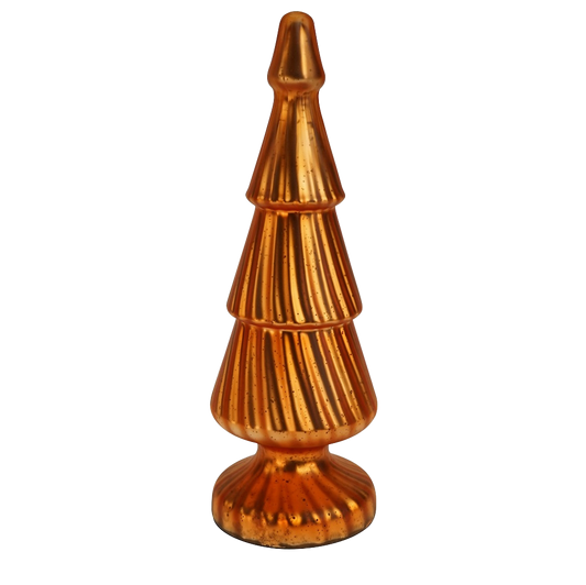 Viv! Christmas Tabletop Figure - Glass Christmas tree - glass - matt orange - 36cm