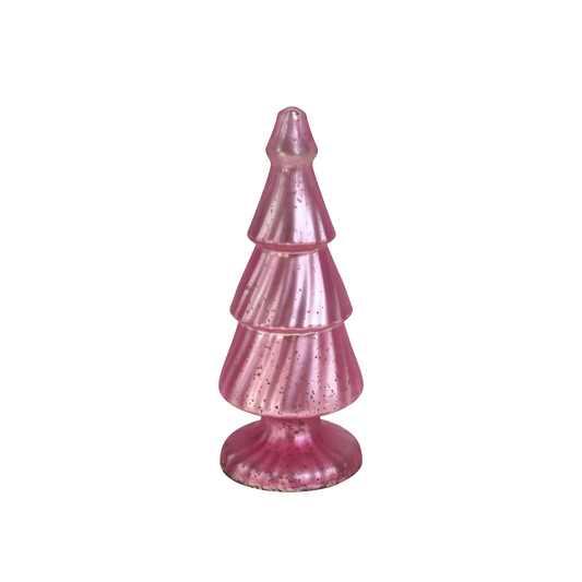 Viv! Christmas Tabletop Figure - Glass Christmas tree - glass - matt pink - 25cm