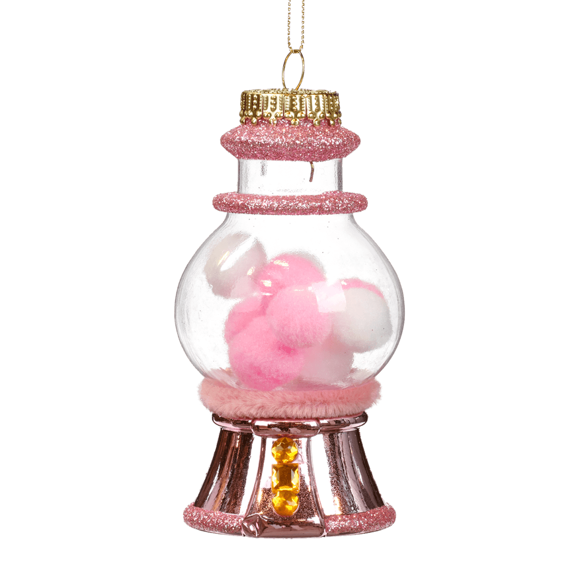 Viv! Home Luxuries Kerstornament - Snoepautomaat kauwgomballen - roze - 13cm - Viv! Home Luxuries